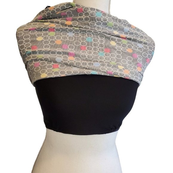 Y2K Black Halter Top Multi-color‎ Polka Dot Slinky Stretch Jersey Knit Size S/M - Picture 5 of 8